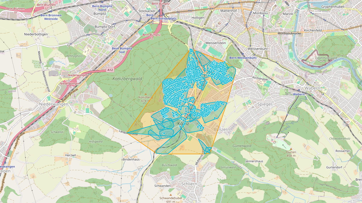 LEG-Potenzial-Karte von LEG Köniz (BE) – Unterwerk Köniz_TRA15530
