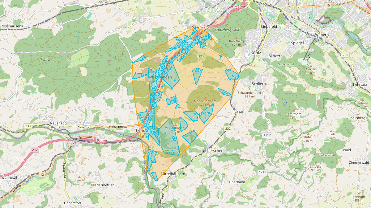 LEG-Potenzial-Karte von LEG Köniz (BE) – Unterwerk Köniz_TRA20709