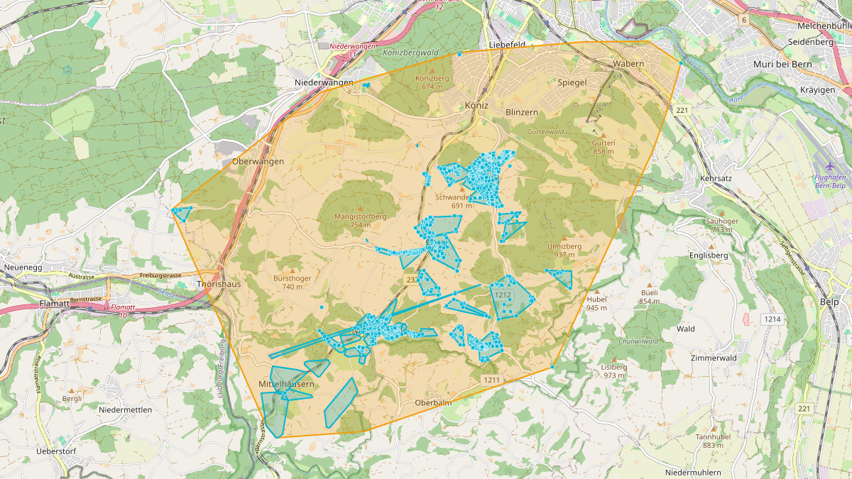 LEG-Potenzial-Karte von LEG Köniz (BE) – Unterwerk Köniz_TRA20710