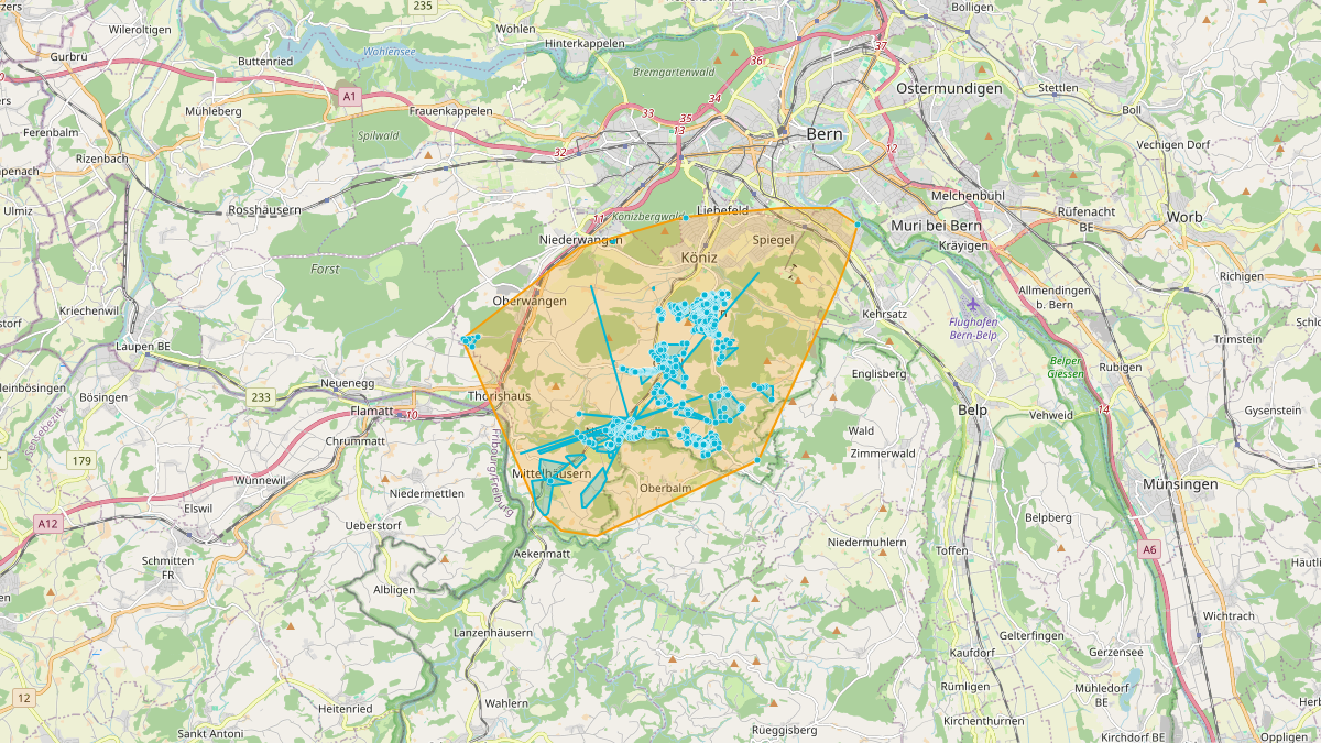 Mappa del potenziale CLE di LEG Köniz (BE) – Unterwerk Köniz_TRA20710