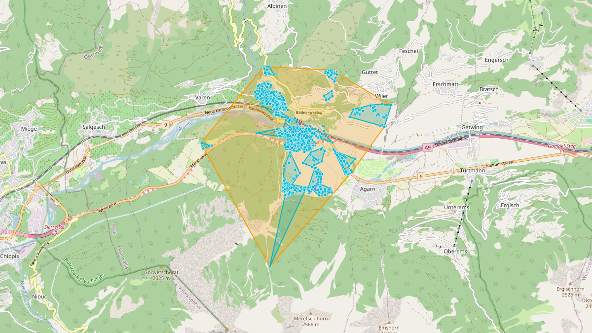 LEG-Potenzial-Karte von LEG Leuk (VS) – Unterwerk Feithierenstrasse 60, 3952 Susten