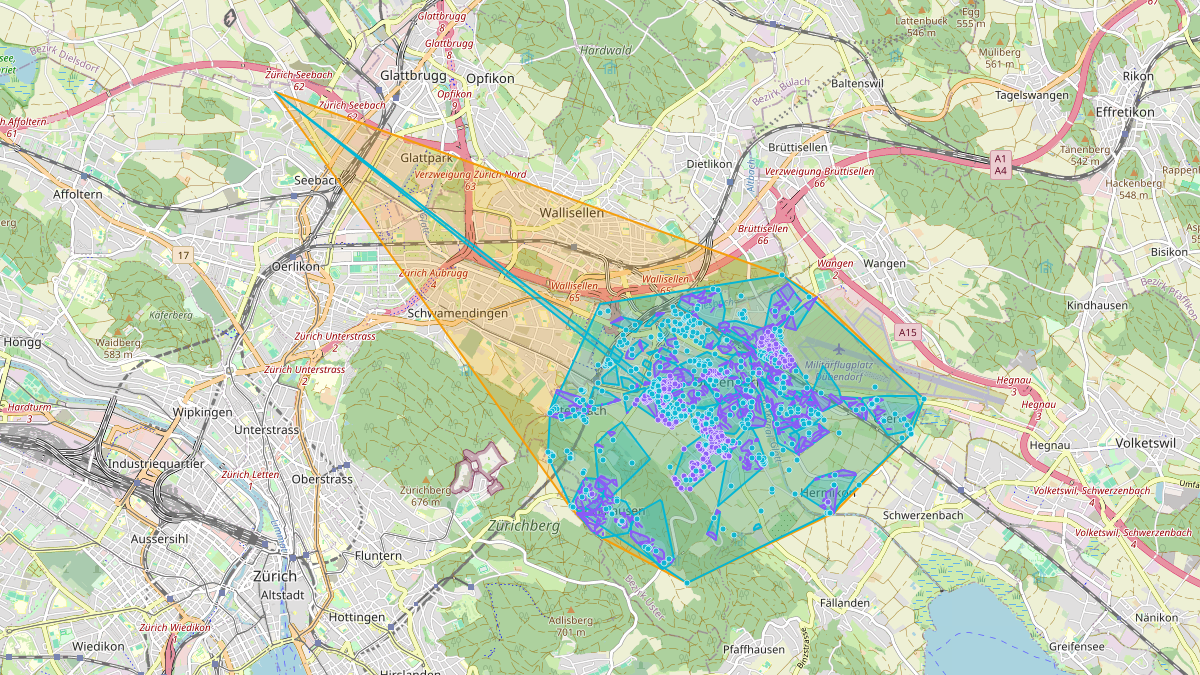 LEG-Potenzial-Karte von LEG Dübendorf (ZH) – Netzgebiet 1