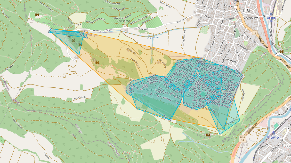 Carte du potentiel CEL de LEG Pfeffingen (BL)