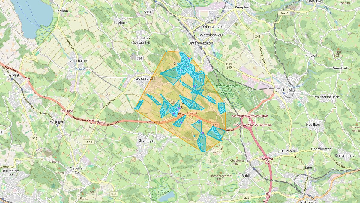 LEG-Potenzial-Karte von LEG Gossau (ZH) – Netzgebiet 1
