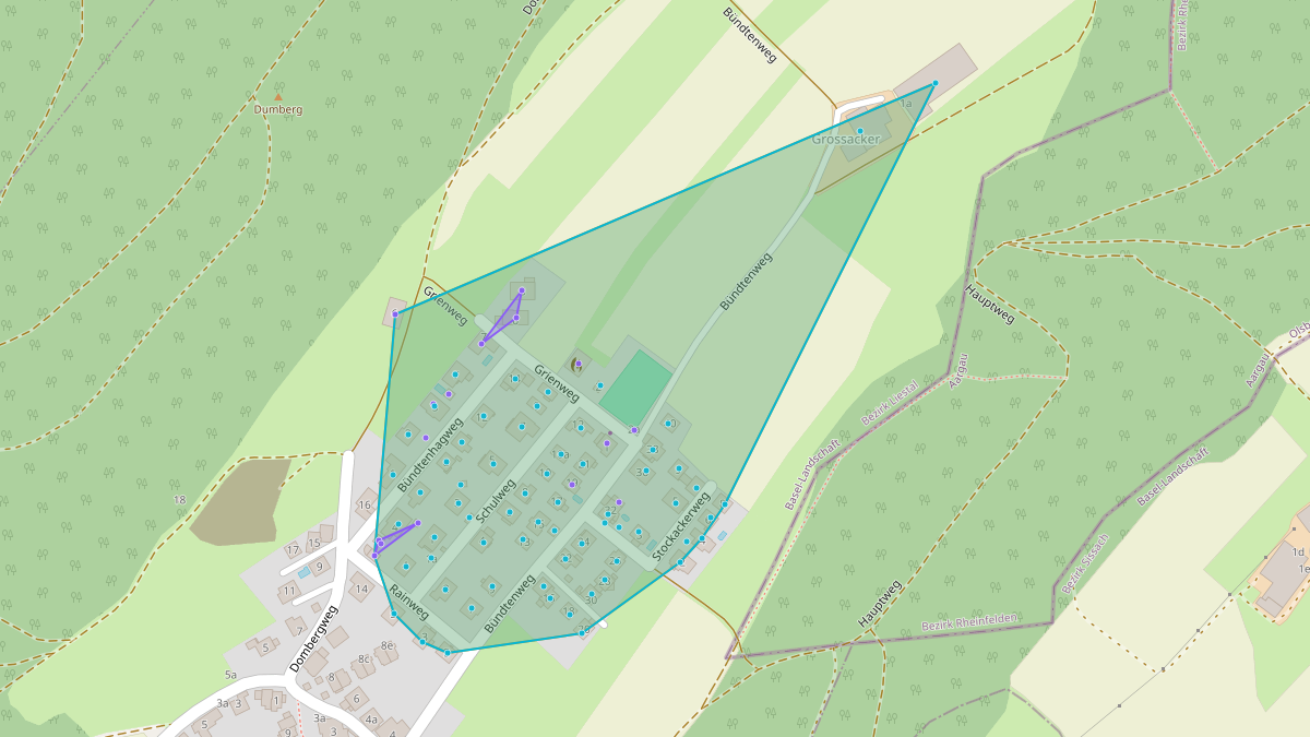 Carte du potentiel CEL de LEG Hersberg (BL) – Quartier Grienweg 2a, Hersberg