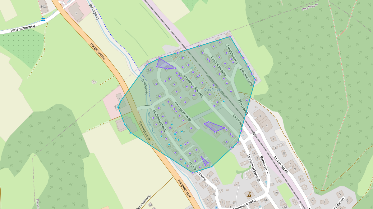 Carte du potentiel CEL de LEG Diepflingen (BL) – Quartier Strassenackerweg 14a, Diepflingen