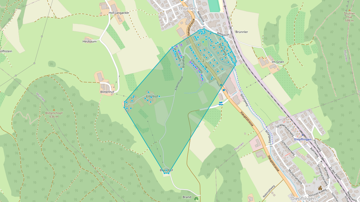 Carte du potentiel CEL de LEG Thürnen (BL) – Quartier 2