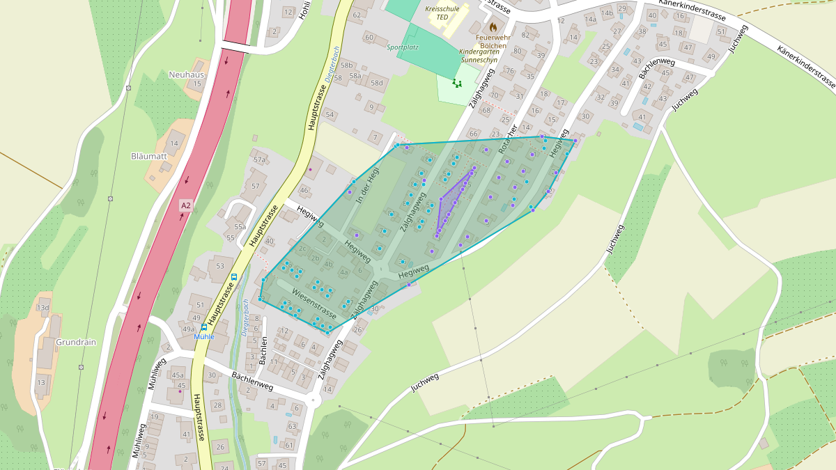 Carte du potentiel CEL de LEG Diegten (BL) – Quartier Rotacher 2, Diegten