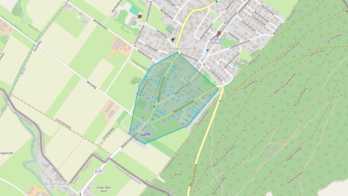 Carte du potentiel CEL de LEG Rodersdorf (SO) – Quartier 3