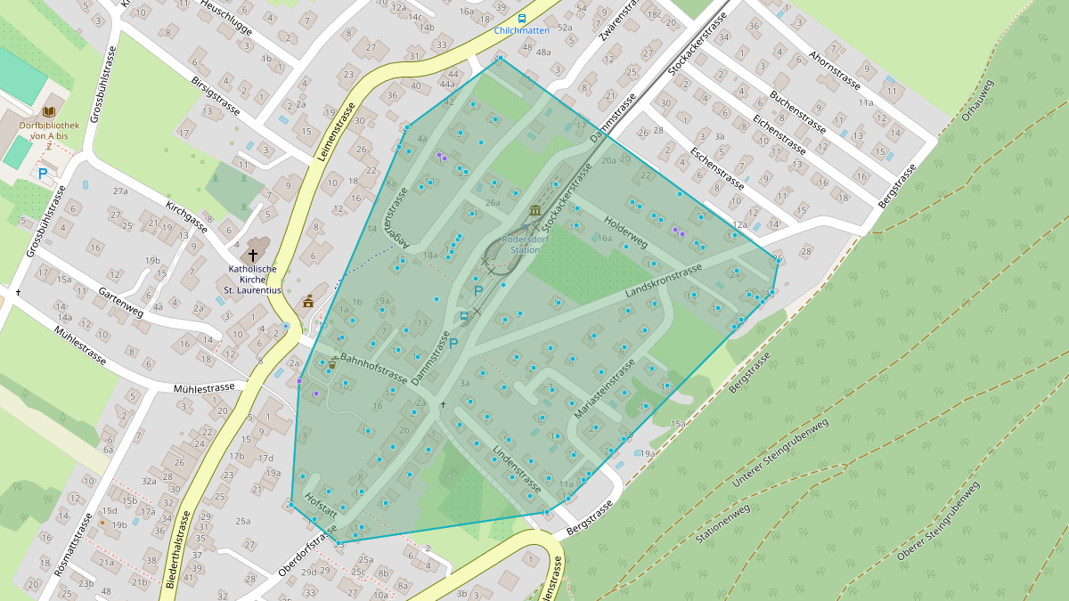 Carte du potentiel CEL de LEG Rodersdorf (SO) – Quartier 2