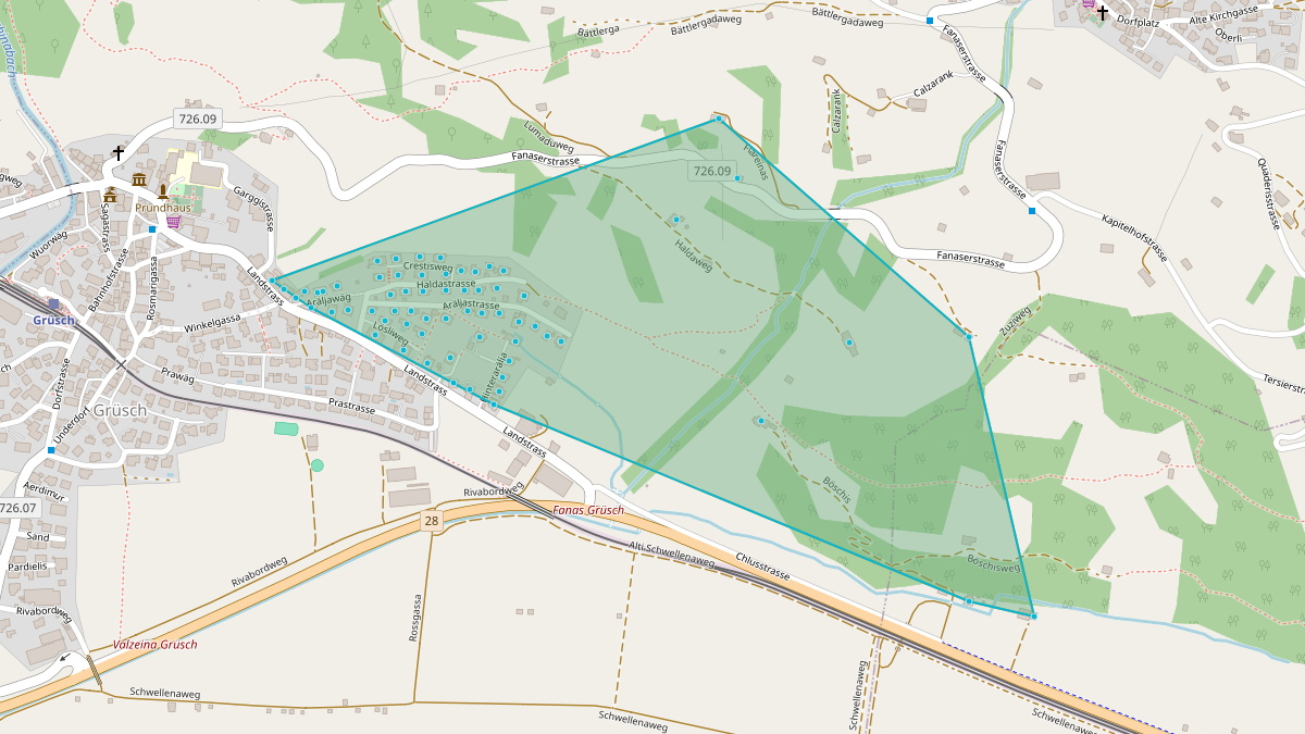 LEG-Potenzial-Karte von Quartier-LEG Haldastrasse Grüsch 