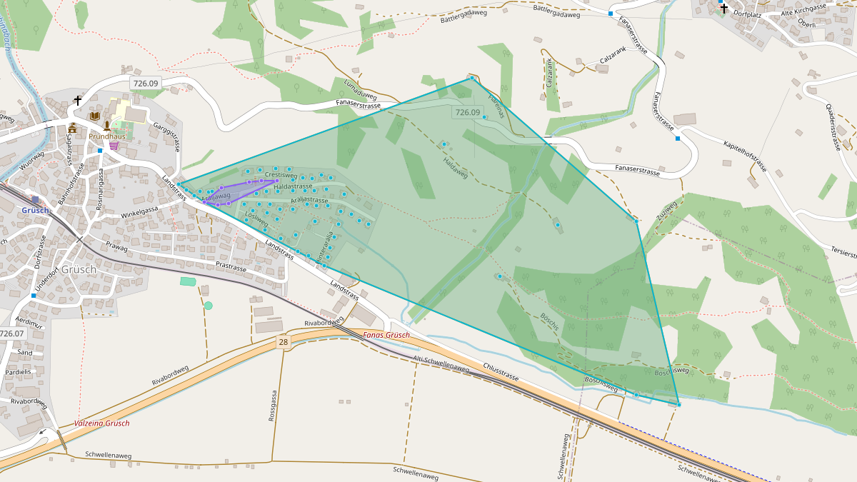 Carte du potentiel CEL de Quartier-LEG Haldastrasse Grüsch 