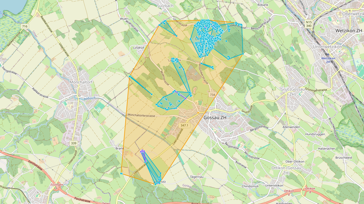 LEG-Potenzial-Karte von LEG Gossau (ZH) – Netzgebiet 2