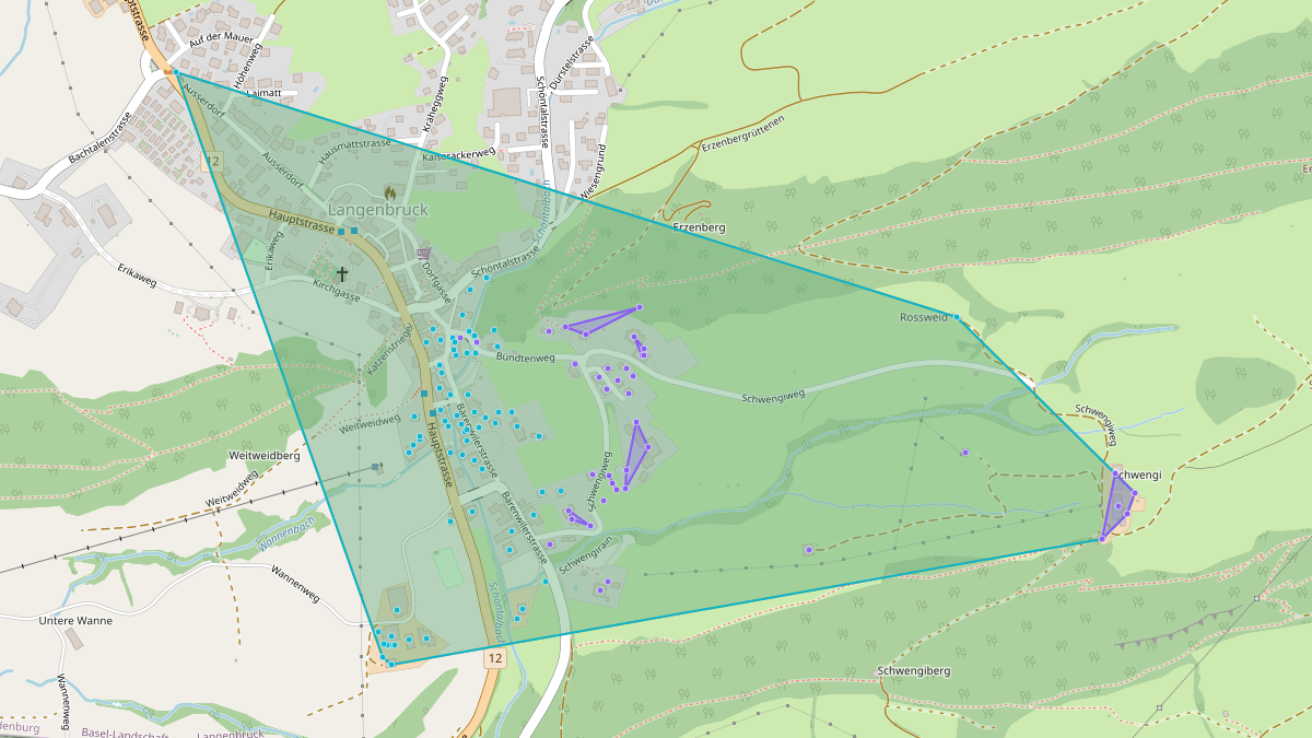 LEG-Potenzial-Karte von LEG Langenbruck (BL) – Quartier Bärenwilerstrasse 5c, Langenbruck