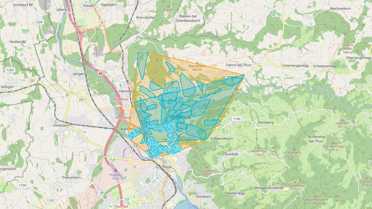 Mappa del potenziale CEL di LEG Steffisburg (BE) – Netzgebiet 1