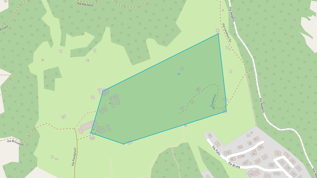 Carte du potentiel CEL de LEG Laax (GR) – Quartier Lavanuz