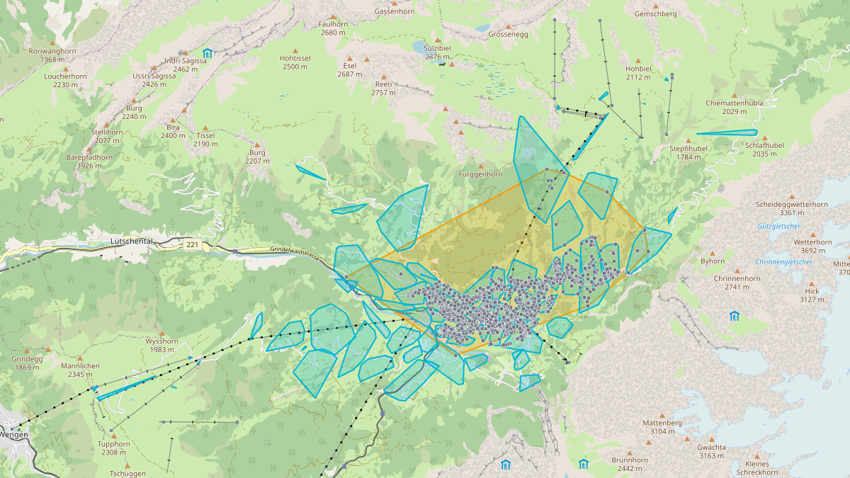 Carte du potentiel CEL de LEG Grindelwald (BE)