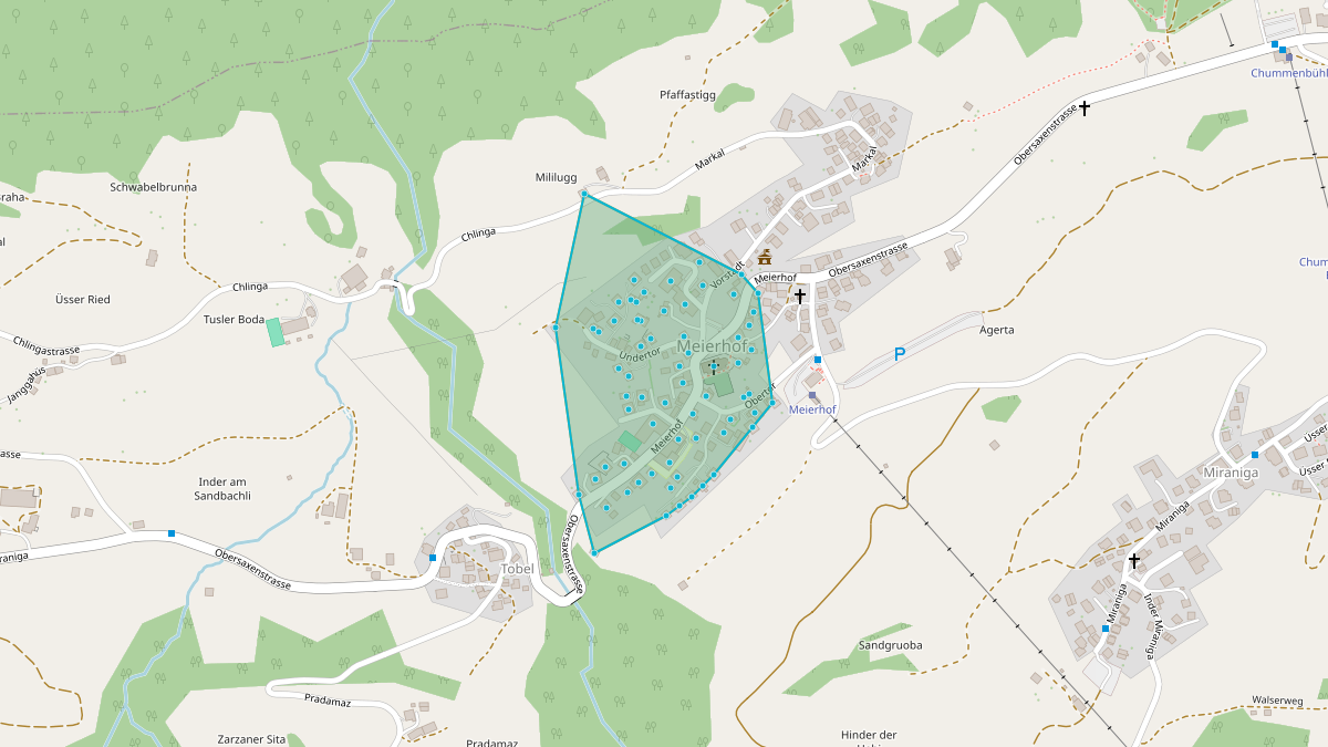 Carte du potentiel CEL de Quartier-LEG Meierhof West Obersaxen