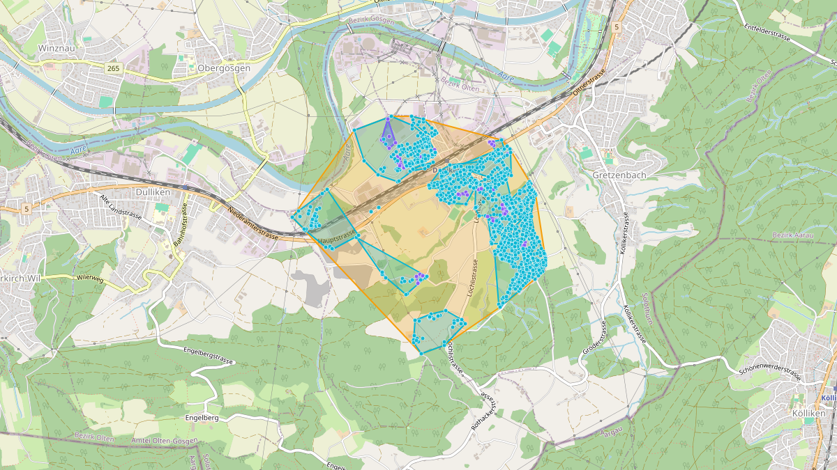 Carte du potentiel CEL de LEG Däniken (SO) – Unterwerk Aare Versorgungs AG (AVAG)