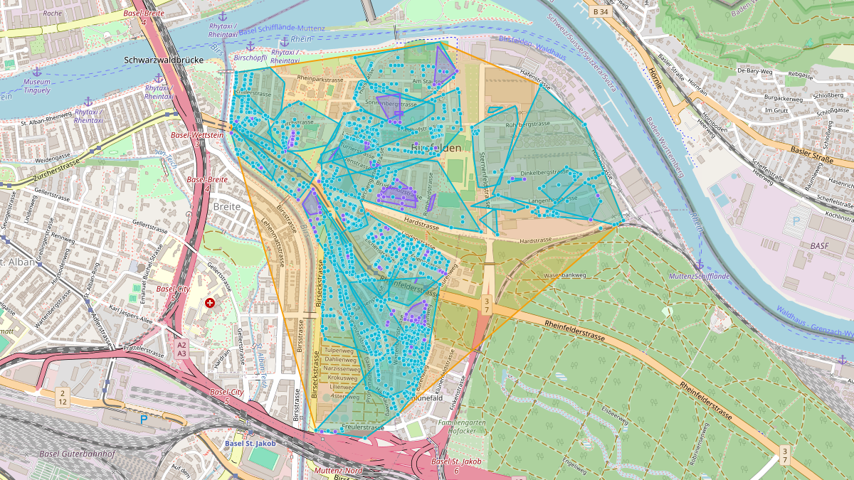 Mappa del potenziale CLE di LEG Birsfelden (BL) – Netzgebiet 1