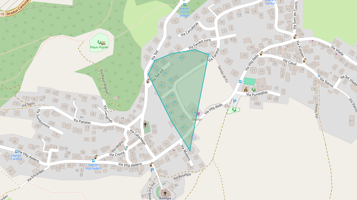 Carte du potentiel CEL de Quartier-LEG Sut Cresta Sagogn (GR)