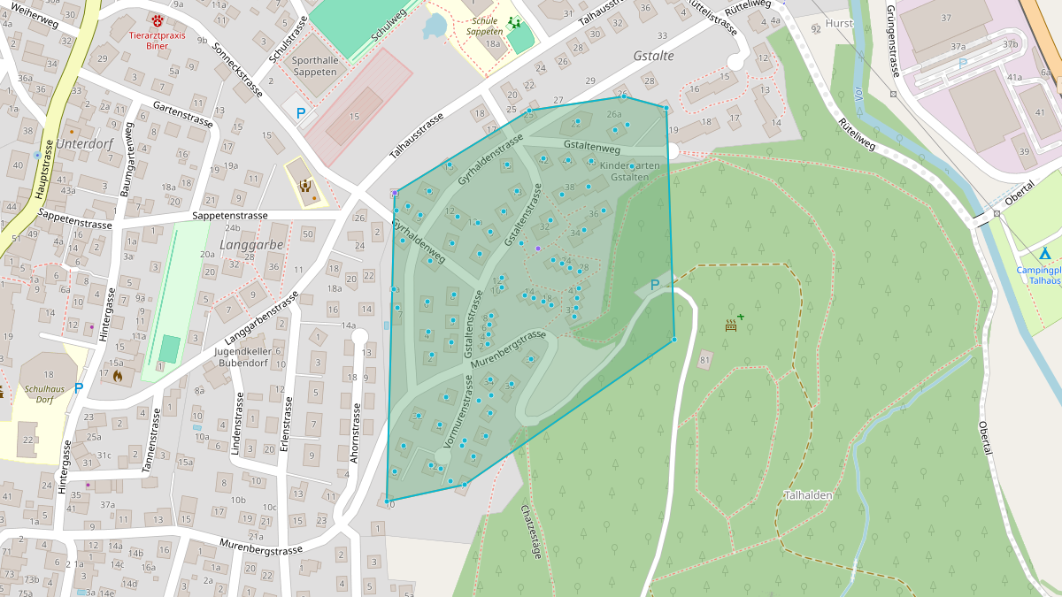 Mappa del potenziale CLE di LEG Bubendorf (BL) – Quartier 11