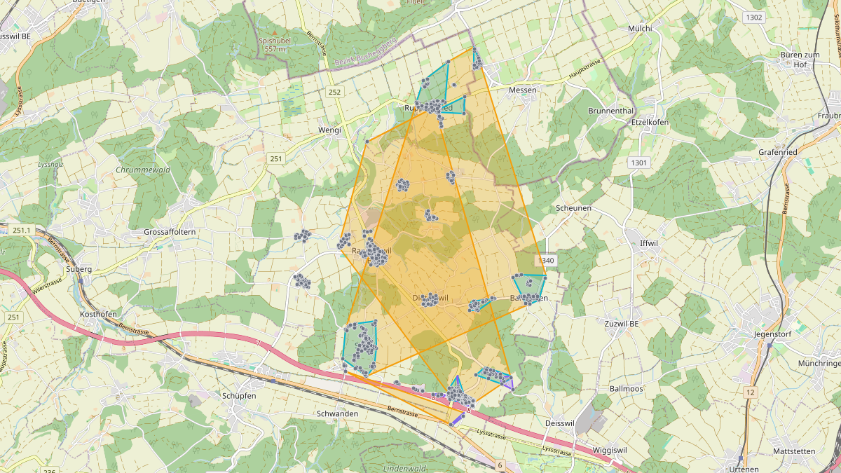 Carte du potentiel CEL de LEG Rapperswil (BE)