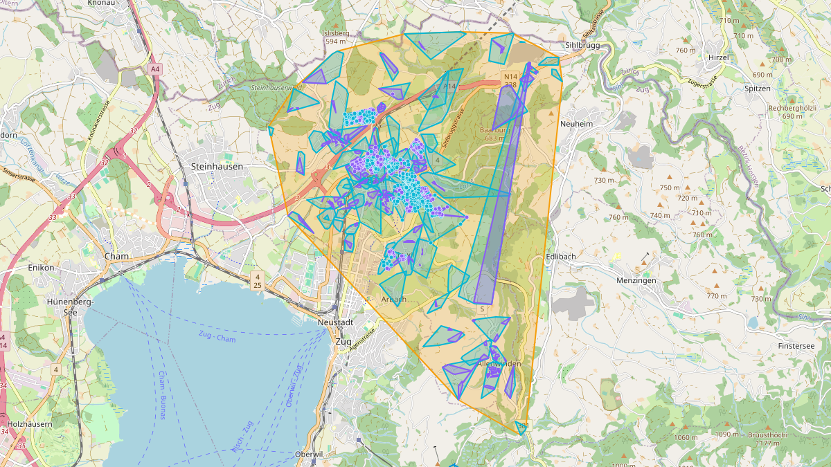 Mappa del potenziale CLE di LEG Baar (ZG) – Netzgebiet 1
