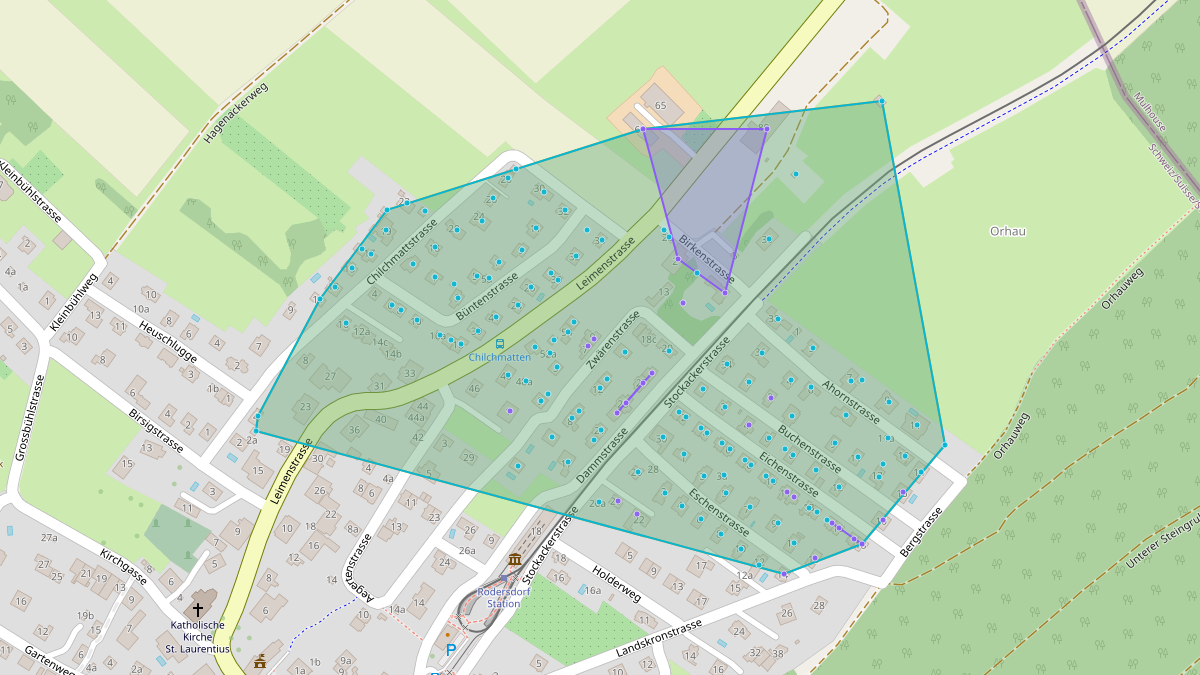 Mappa del potenziale CLE di LEG Rodersdorf (SO) – Quartier 1