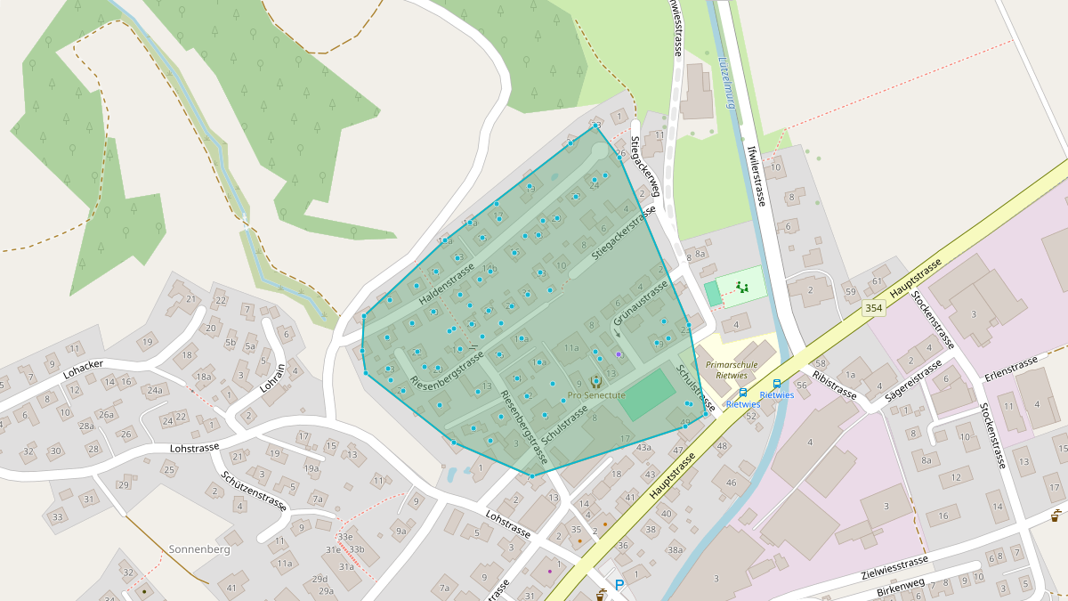 LEG-Potenzial-Karte von LEG Bichelsee-Balterswil (TG) – Quartier TS Grünau, Balterswil