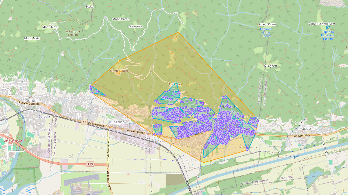 Mappa del potenziale CLE di LEG Cugnasco-Gerra (TI)