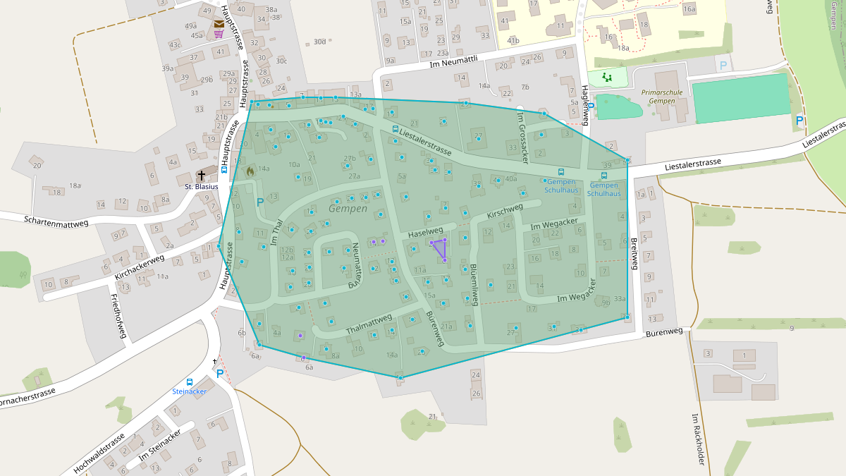 LEG-Potenzial-Karte von LEG Gempen (SO) – Quartier 2