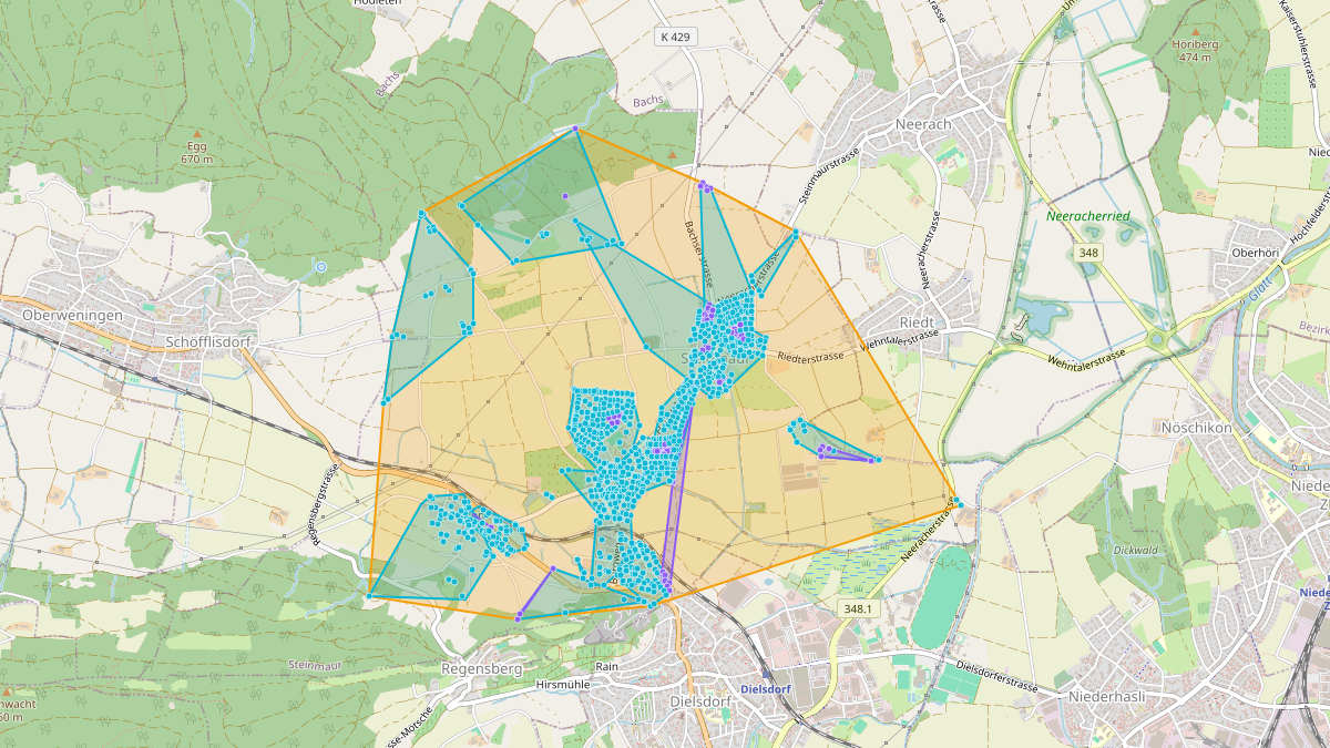 LEG-Potenzial-Karte von LEG Steinmaur (ZH) – Netzgebiet 1