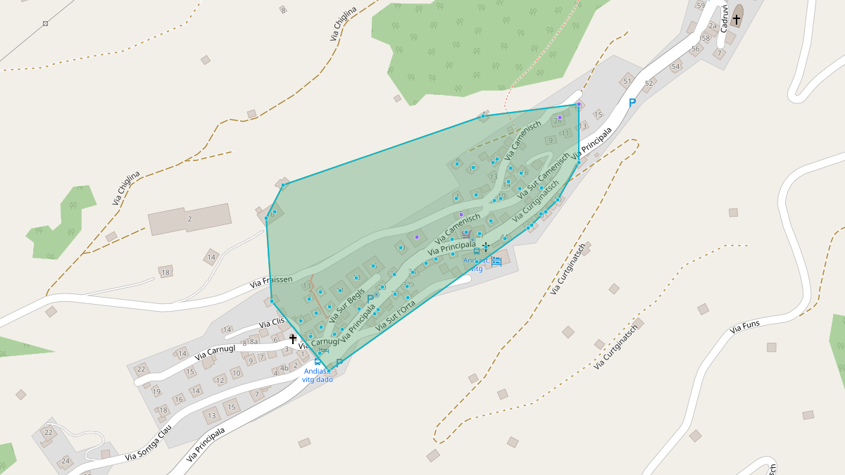 Mappa del potenziale CLE di LEG Breil/Brigels (GR) – Quartier Trafokreis Via Principala 39