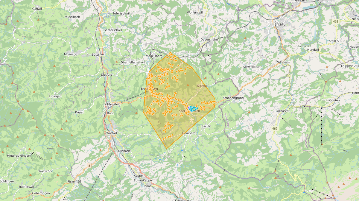 LEG-Potenzial-Karte von LEG Neckertal (SG) – Netzgebiet 1