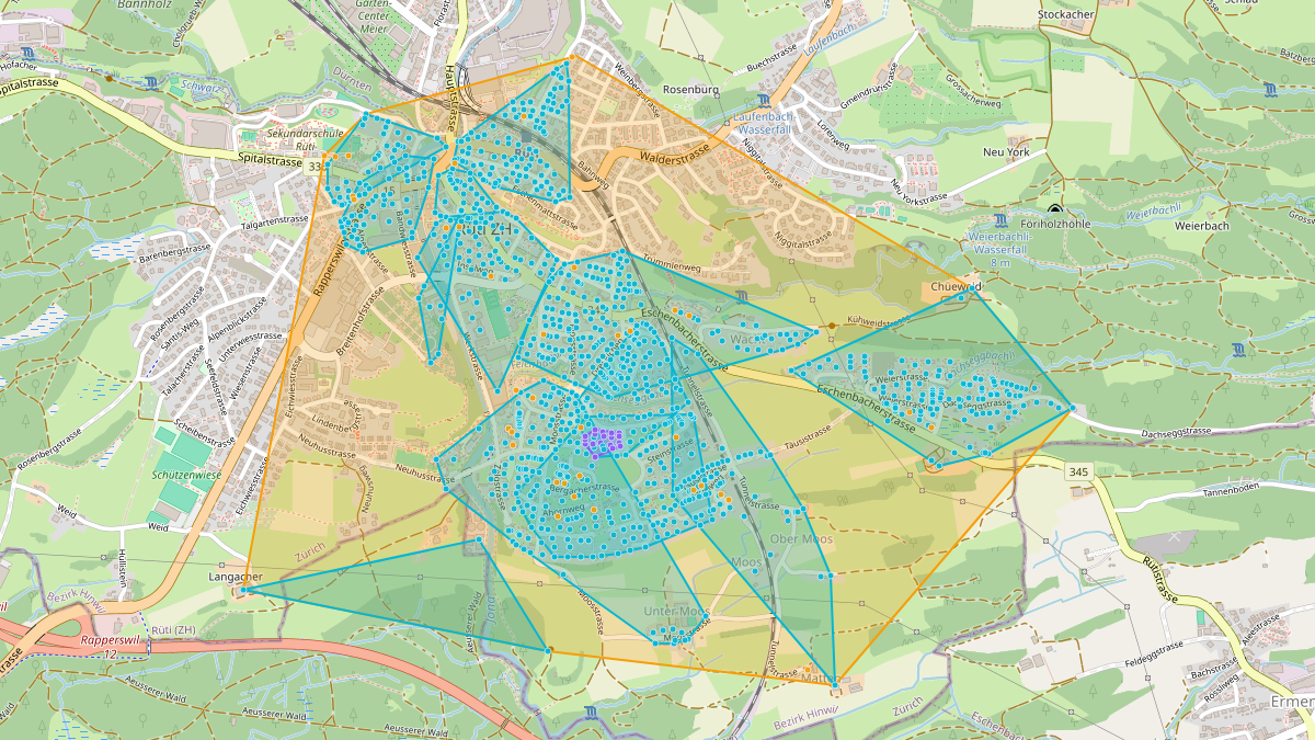 LEG-Potenzial-Karte von LEG Rüti (ZH) – Unterwerk Rüti (ZH)