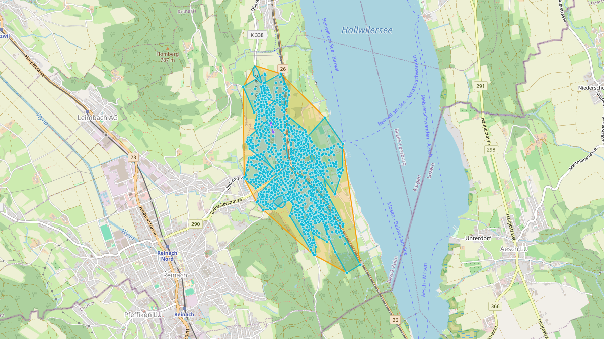 LEG-Potenzial-Karte von LEG Beinwil am See (AG) – Netzgebiet 1