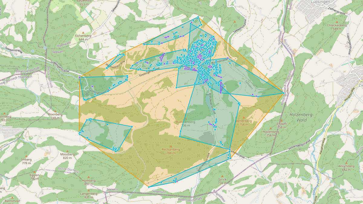 Carte du potentiel CEL de LEG Seewen (SO) – Netzgebiet 1