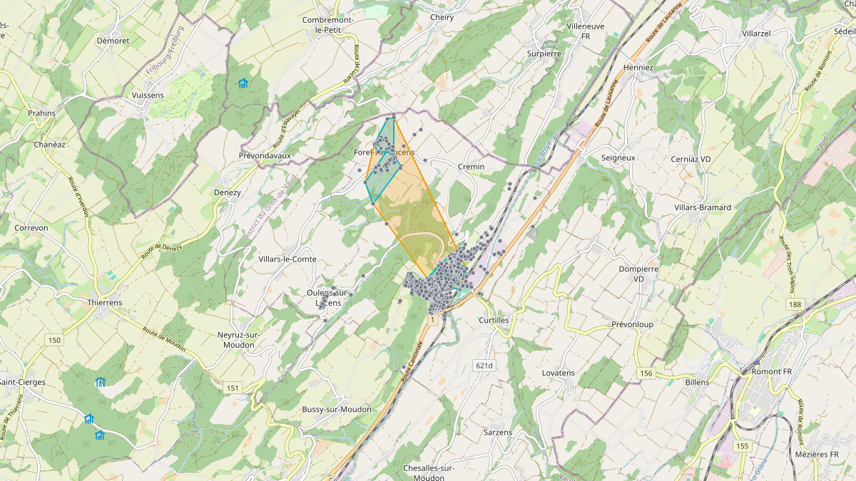Carte du potentiel CEL de LEG Lucens (VD)