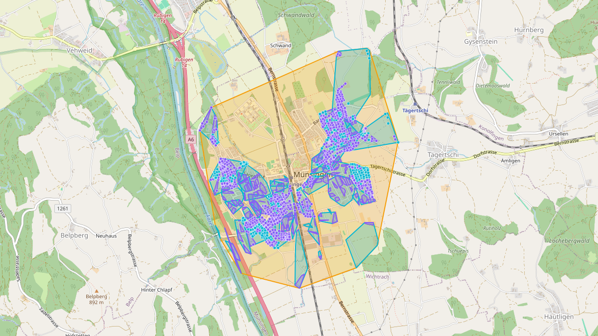 LEG-Potenzial-Karte von LEG Münsingen (BE) – Netzgebiet 1