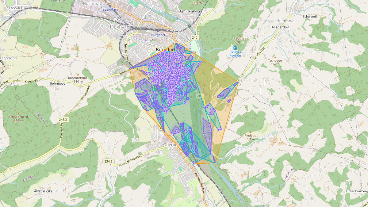 Mappa del potenziale CLE di LEG Burgdorf (BE) – Netzgebiet 2