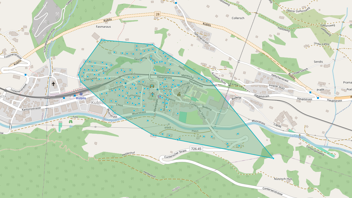 LEG-Potenzial-Karte von Quartier-LEG Küblis Dorf