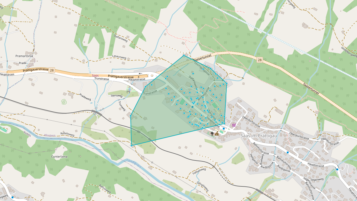 LEG-Potenzial-Karte von Quartier-LEG Saas im Prättigau West