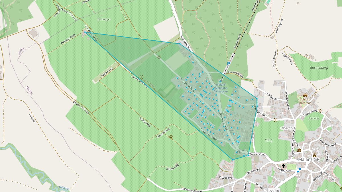 Mappa del potenziale CLE di Quartier-LEG Jeninserstrasse Malans