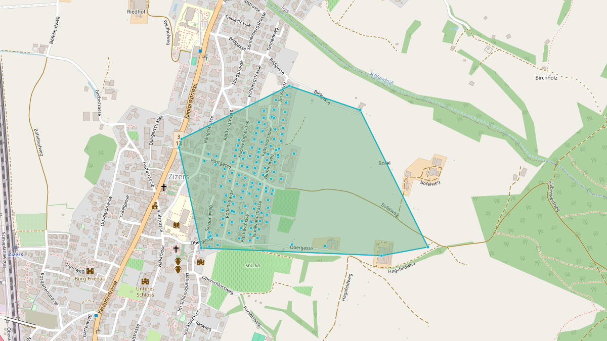 Mappa del potenziale CLE di Quartier-LEG Postgasse Zizers
