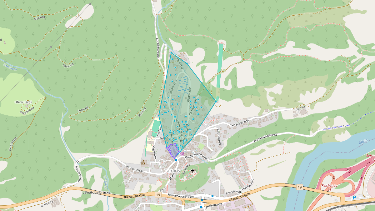 Carte du potentiel CEL de LEG Quartier Ried Tamins