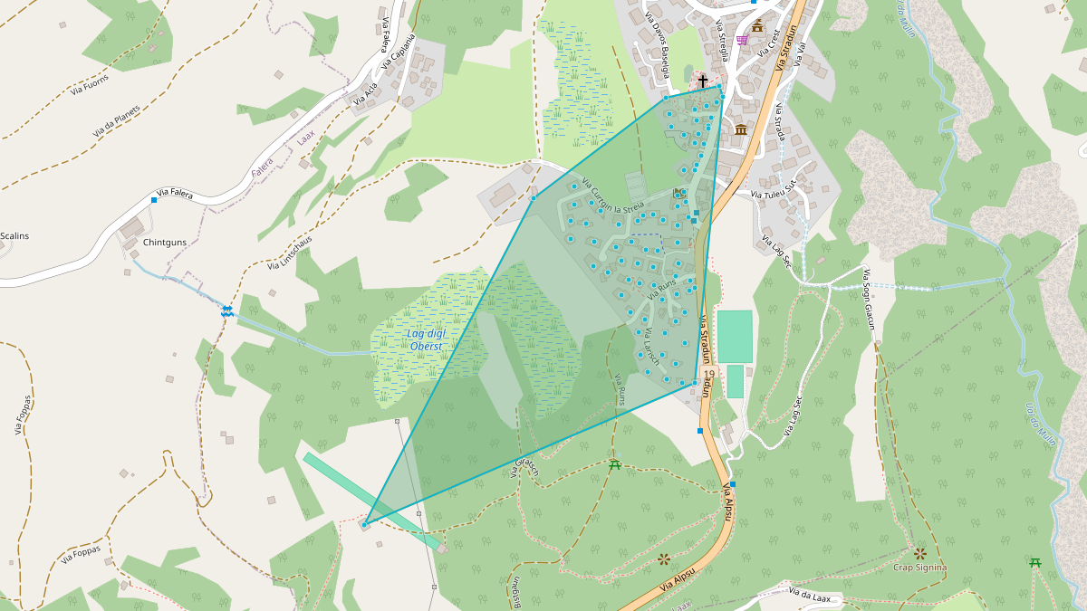 Carte du potentiel CEL de LEG Laax (GR) – Quartier Trafokreis Via Curtgin la Streia 12-15.1