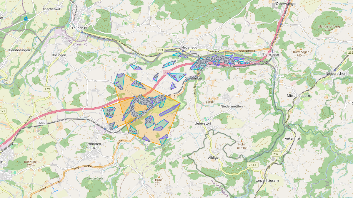 Carte du potentiel CEL de LEG Wünnewil - Flamatt