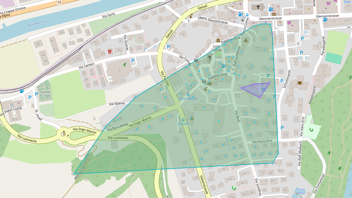 LEG-Potenzial-Karte von Quartier-LEG Städtli Ilanz