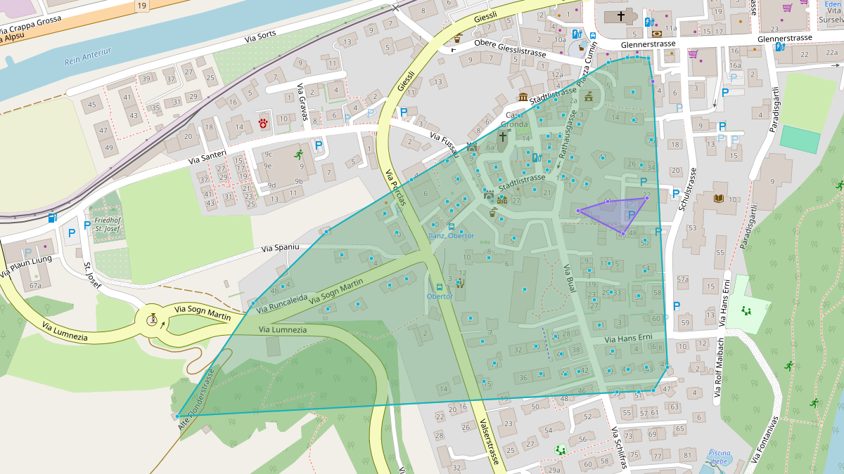 LEG-Potenzial-Karte von Quartier-LEG Städtli Ilanz
